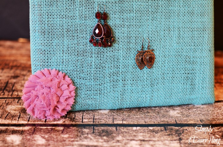 diy earring holder burlap