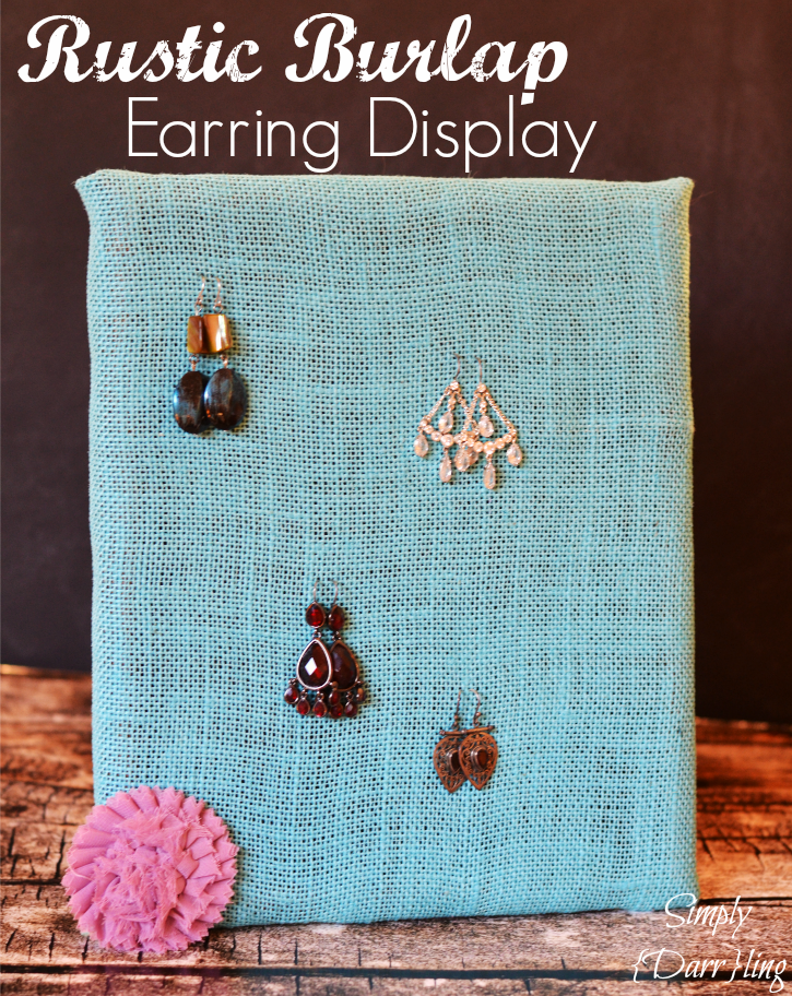 diy earring holder burlap