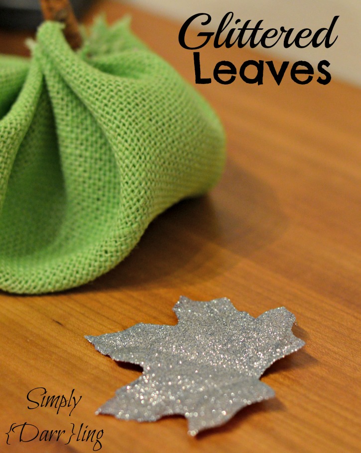 glittered leaves