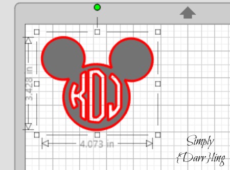 Cut out Mickey Ears with Monogram