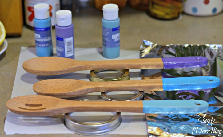Dipped Wooden Spoons in progress