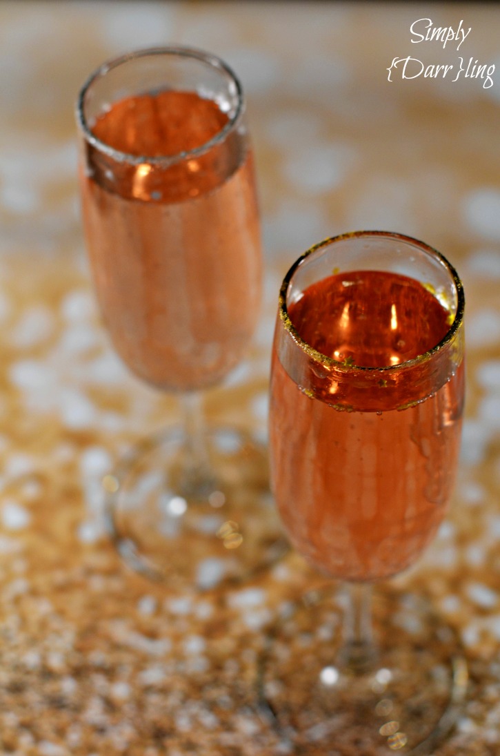 Glittered rim champagne cocktail