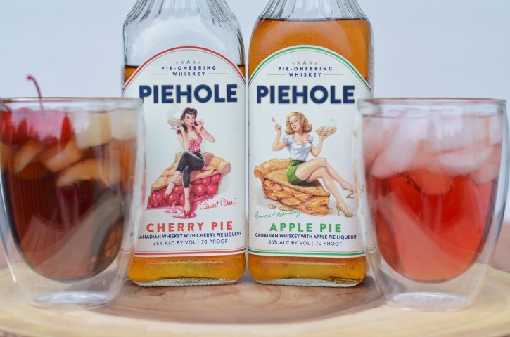 Piehole whiskey in cherry and apple flavors