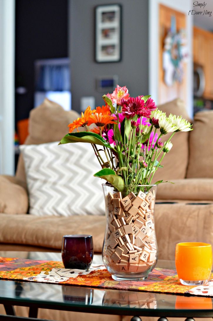 Scrabble Vase Centerpiece - perfect for year round decor