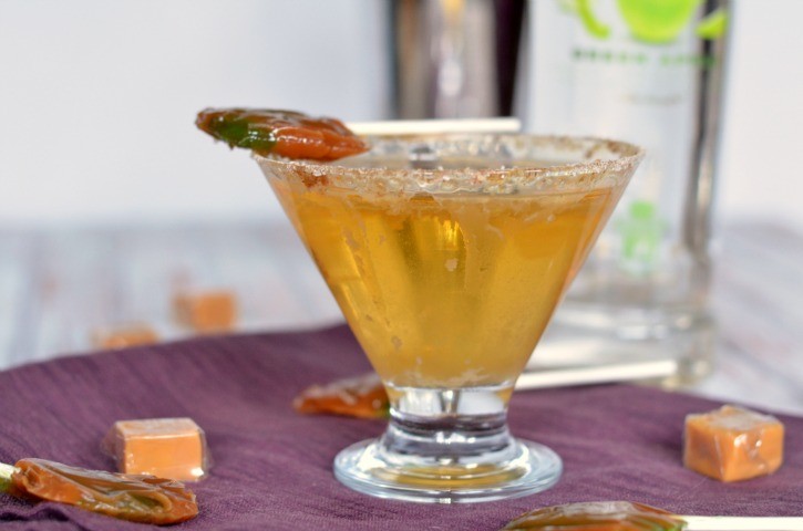 An adult version of the childhood favorite sucker - the Caramel Apple Pop Martini
