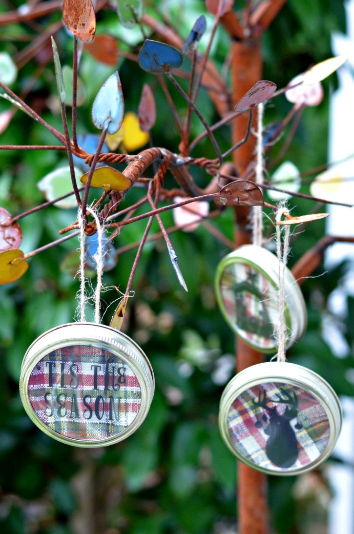 christmas mason jar lid ornaments simply darr plaid christmas ribbon