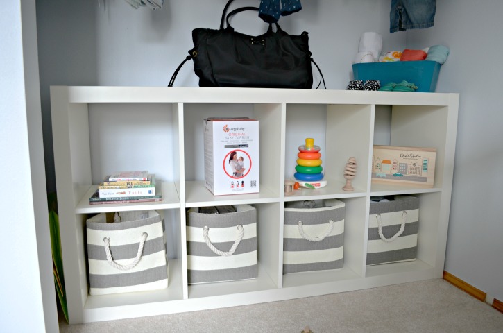 An Organized Grey & White Nursery Closet