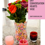 Vase filled with Conversation Hearts