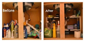 Before and After Under The Sink Organization