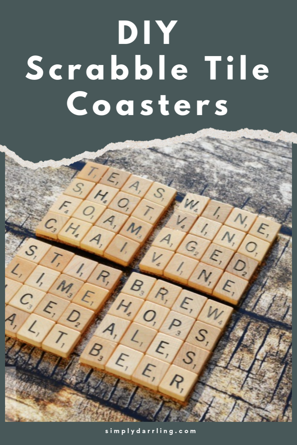 DIY Scrabble Tile Coasters
