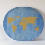 Wooden World Map for a Travel Themed Nursery
