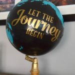 Upcycled Teal & Black Painted Globe for Gender Neutral Travel Themed Nursery
