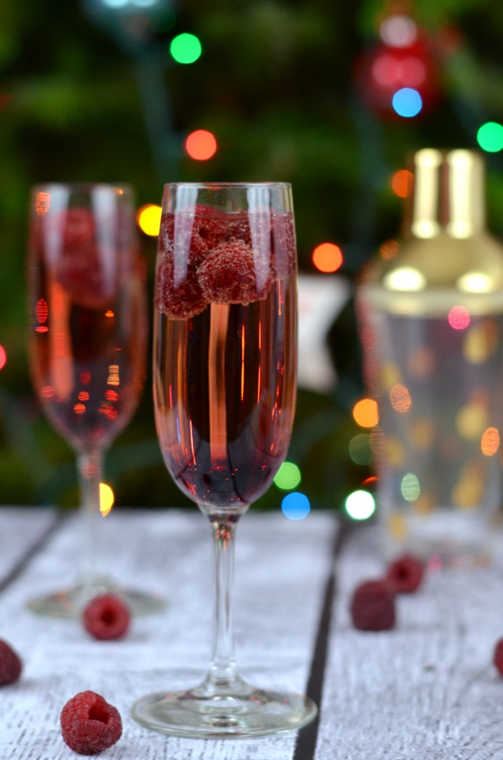 Raspberry Champagne Chambord and Champagne Cocktail