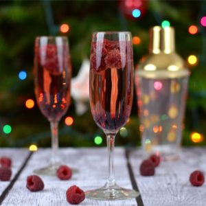 Raspberry Champagne Chambord and Champagne Cocktail