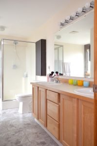 Updated Vinyl Floors with The Home Depot Adhesive and Groutable Tiles