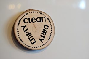 Wood Slice Dishwasher Clean Dirty Magnet