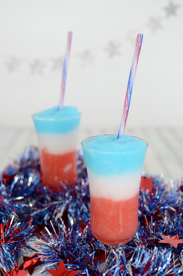 4th of July Red White and Blue Slushie Cocktail