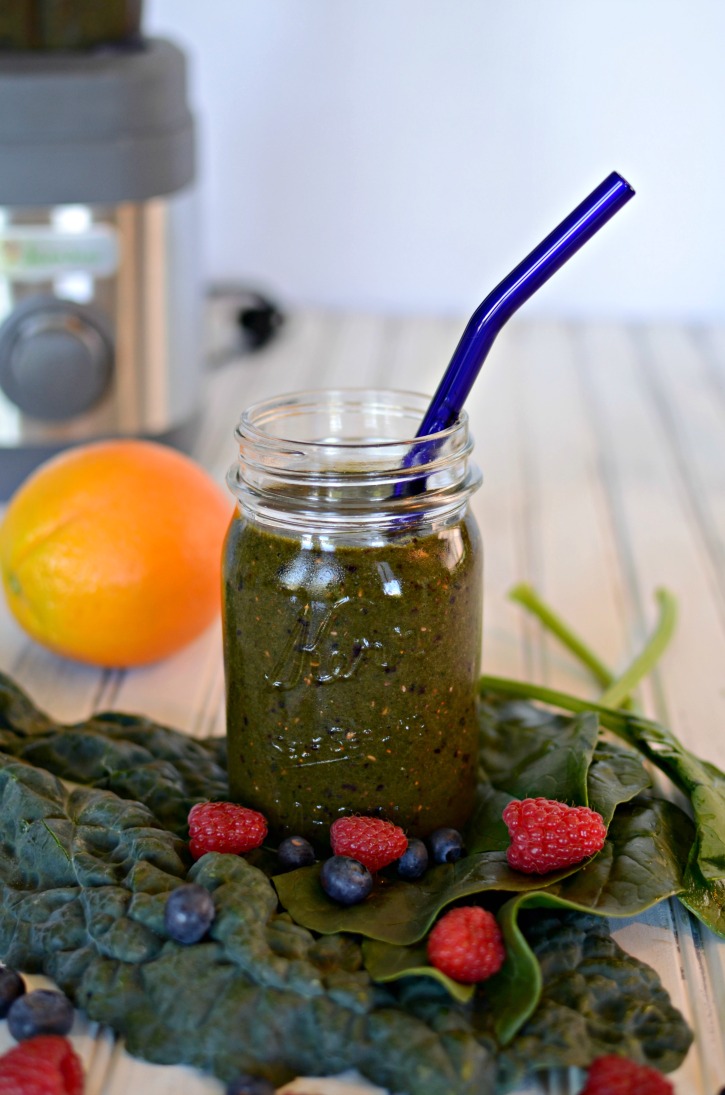 Summer Berry Green Smoothie with Jamba Appliances