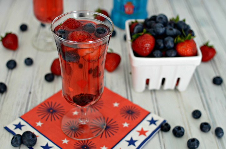 Red, White, and Berry Sparkling Cocktail