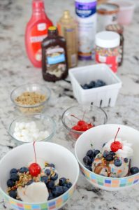 Labor Day BBQ Ice Cream Sundae Bar