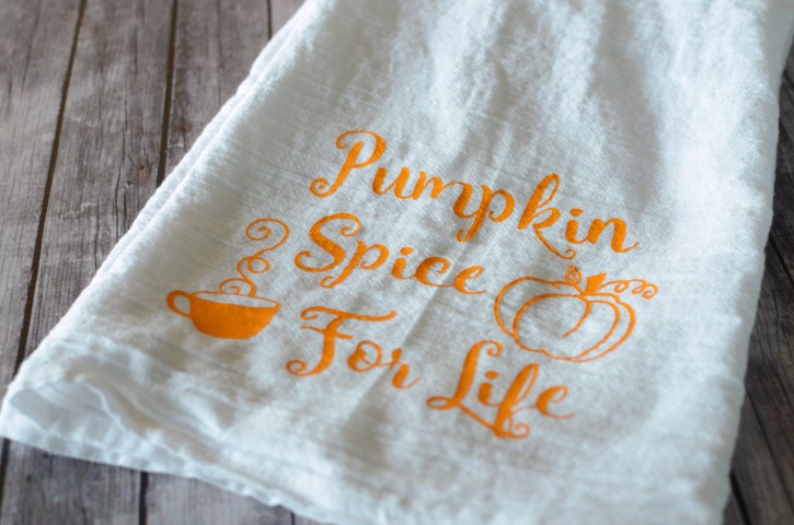 Pumpkin Spice For Life Kitchen Towel with Heat Transfer Vinyl