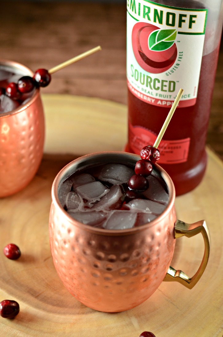 Smirnoff Sourced Cranberry Apple Moscow Mule Cocktail Drink Recipe