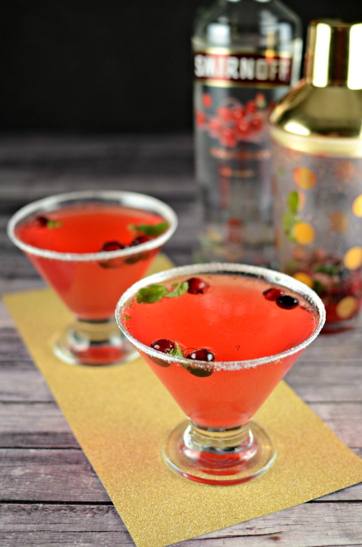 Cranberry Mint Fizz - A Christmas Cocktail Recipe featuring Smirnoff Cranberry Vodka