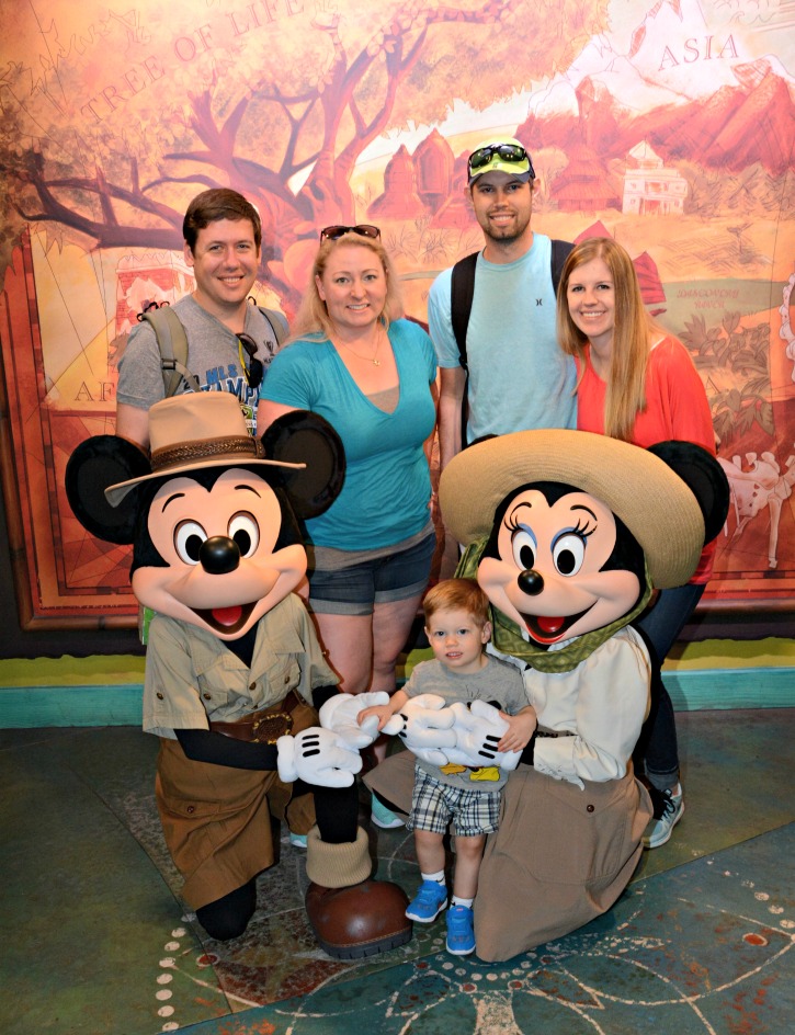 Family with Mickey and Minnie at Animal Kingdom