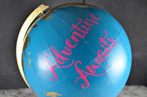 Upcycled Painted Globe - Adventure Awaits