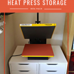 Heat Press Stored on top of IKEA Alex Drawers