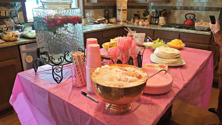 Pink and Gold Baby Shower Food Table