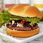 Red Wine & Date Compote with Feta & Bacon Burger