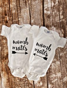 Womb Mates Twin Onesies