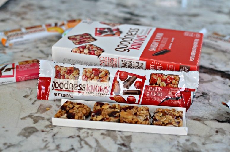 goodnessKNOWS Cranberry Almond Snack Squares