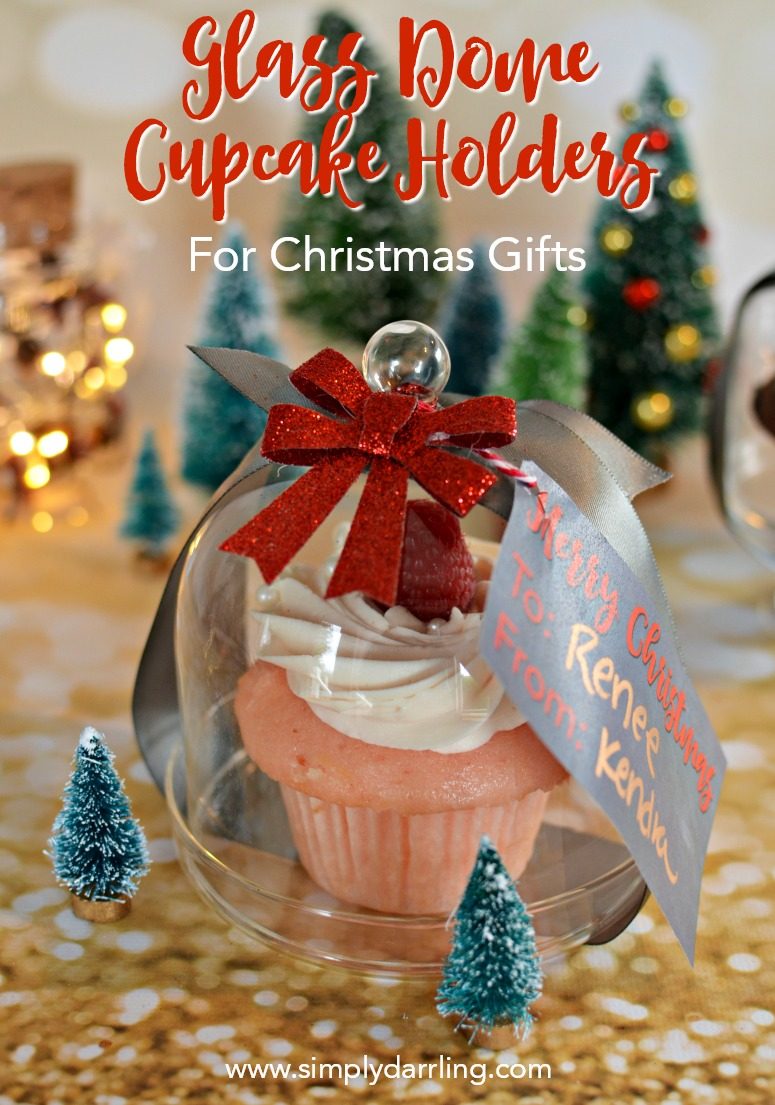 Glass Dome Cupcake Holder for Christmas Gifts