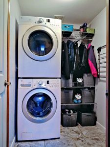 Stacked Washer and Dryer in Small Laundry Room