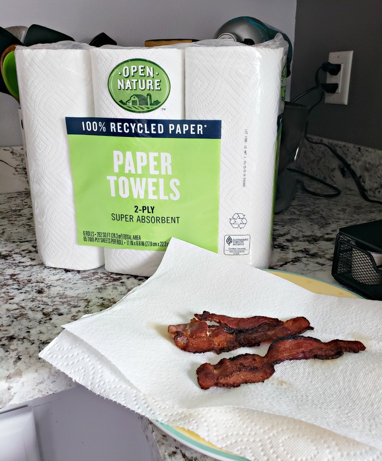 Bacon with Open Nature Paper Towels