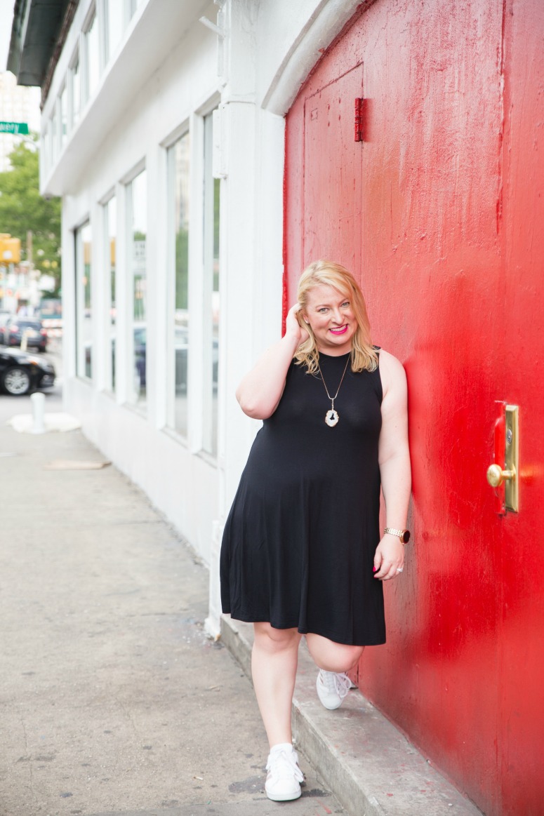 black swing dress outfit