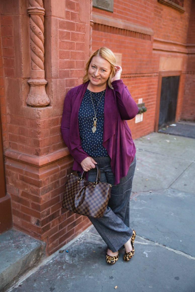 Fall Business Casual Outfit with Maroon Jacket