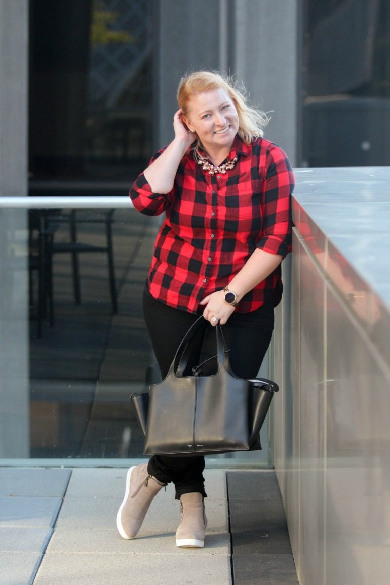 Fall Flannel Buffalo Plaid with Black Jeans