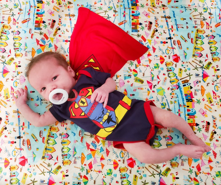 One Month Old Baby Superhero