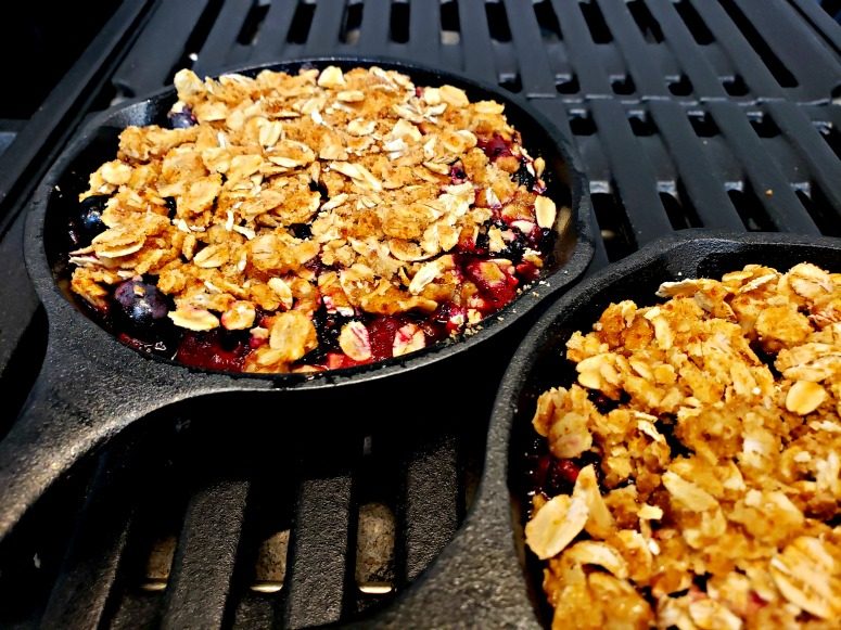 Personal Sized Berry Crisp on Grill