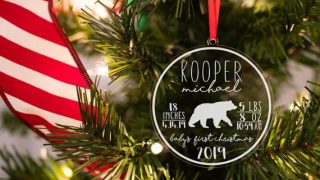 Baby's First Christmas Ornament, Personalized Christmas Ornament, New Baby Christmas Ornament, Baby Stats Ornament, Baby's First Christmas