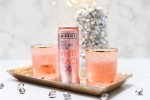 Ginger Peach Smash Cocktail featuring Smirnoff Seltzer