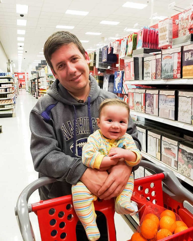 Dad and Son at Target