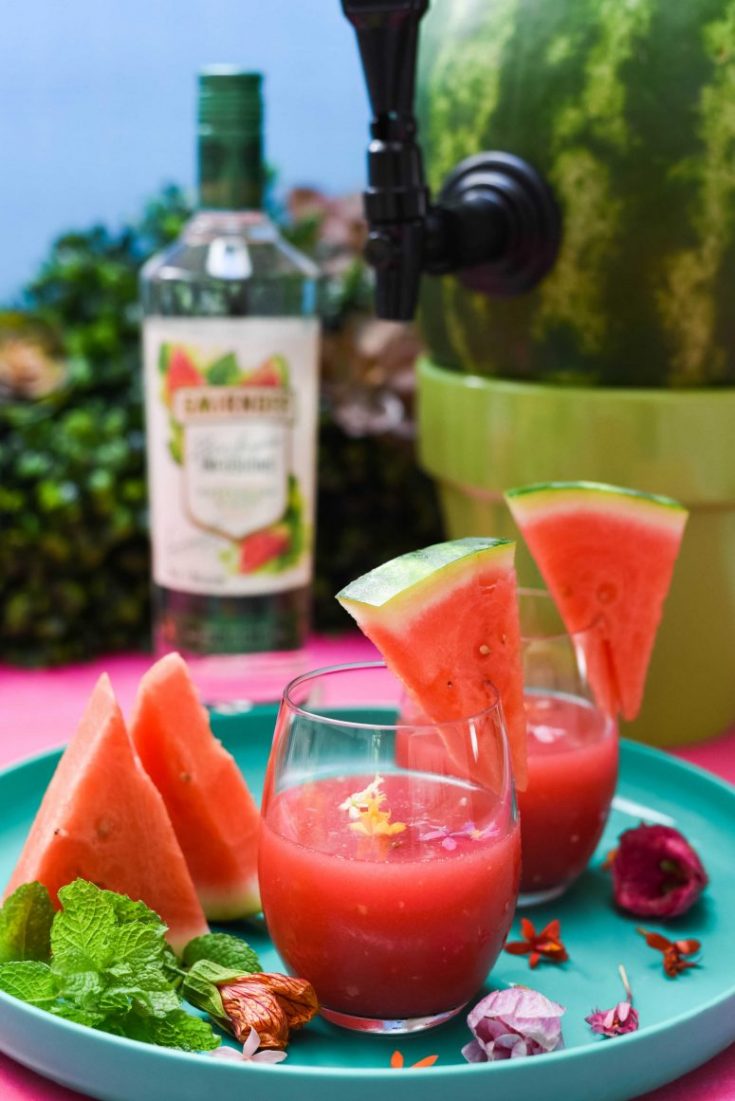 Watermelon Slushie Cocktail in a glass