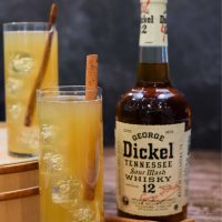 Apple Cocktail in front of George Dickel bottle
