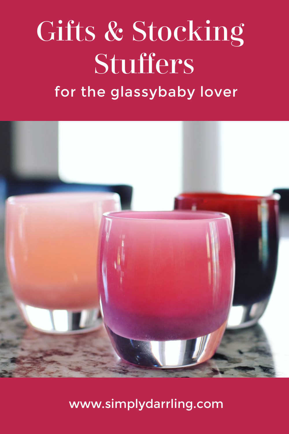 Glassybaby with text gifts and stocking stuffers