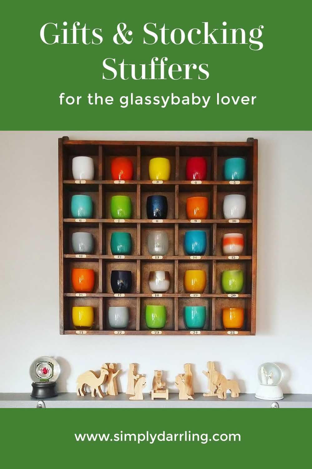 Cubby filled with Glassybaby