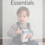 Boy with Diaper Cream. "Changing Table Essentials" text overlay